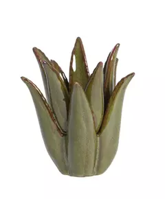 Kandelaar Cactus keramiek donker groen L