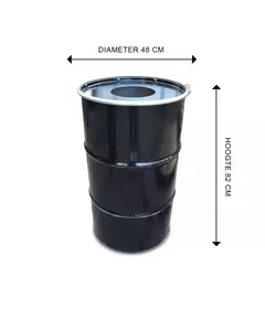 The Binbin BinBin Hole Industriële prullenbak zwart 120 Liter met gat in deksel. 48x82 CM