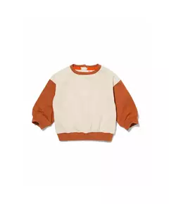 baby sweater met kleurblokken bruin