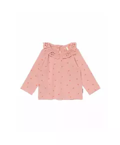 newborn shirt met kraag ajour roze