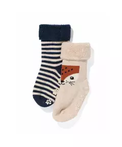 baby sokken met badstof - 2 paar bruin