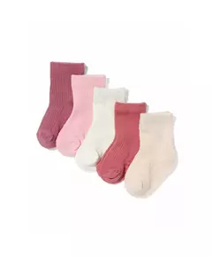 baby sokken met katoen - 5 paar roze