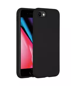 Accezz Liquid Silicone voor Apple iPhone SE (2022 / 2020) / 8 / 7 Telefoonhoesje Zwart