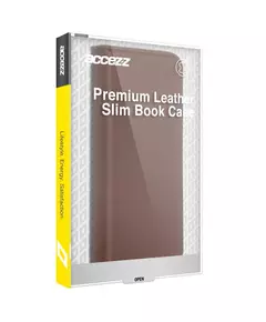 Accezz Premium Leather Slim Book Case voor Apple iPhone 13 Pro Max Telefoonhoesje Bruin