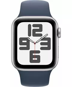 Apple Watch SE (2022) 40mm Zilver Aluminium Sportband M/L Smartwatch Blauw
