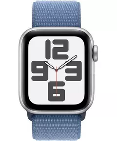 Apple Watch SE (2022) 40mm Zilver Aluminium Sport Loop Smartwatch Blauw