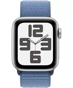 Apple Watch SE (2022) 4G 40mm Zilver Aluminium Sport Loop Smartwatch Blauw