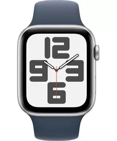 Apple Watch SE (2022) 4G 44mm Zilver Aluminium Sportband S/M Smartwatch Blauw