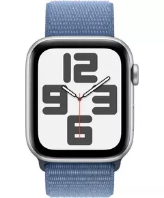 Apple Watch SE (2022) 4G 44mm Zilver Aluminium Sport Loop Smartwatch Blauw