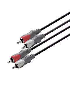 Scanpart RCA kabel - 2xtulp naar 2xtulp 1,5m Luidspreker kabel Zwart