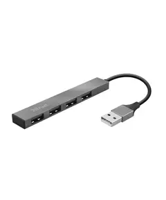 Trust Halyx Aluminium 4-Port Mini USB Hub USB Hub Zilver