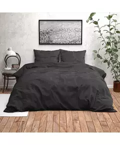 Dekbedovertrek Houston - Lits-Jumeaux (240x220 cm) - Zwart Microvezel - Dessin: Patroon - Fresh & Co 