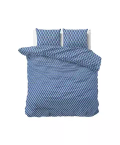 Dekbedovertrek Orazio - Lits-Jumeaux (240x220 cm) - Blauw Katoen-satijn - Dessin: Patroon - DreamHouse Bedding 