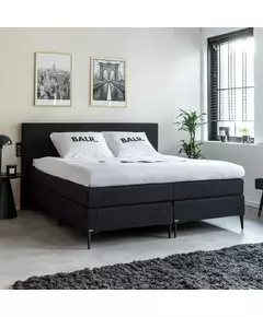 2-Persoons Boxspring BALR. Hotel - Zwart 140x200 cm - Pocketvering - Inclusief Topper 