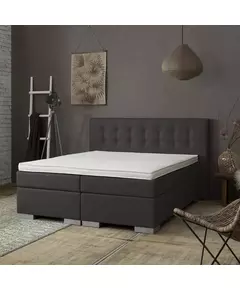 2-Persoons Boxspring - Frig Lounge - Zwart 140x210 cm - Pocketvering - Inclusief Topper 