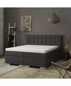 2-Persoons Boxspring - Frig Lounge - Zwart 140x210 cm - Pocketvering - Inclusief Topper 