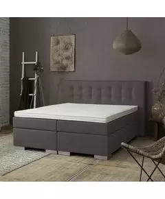 2-Persoons Boxspring - Frig Lounge - Antraciet 160x200 cm - Pocketvering - Inclusief Topper 