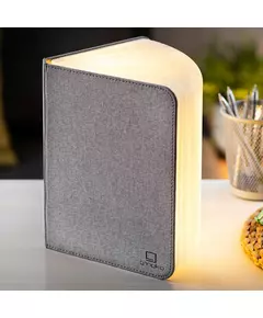 Gingko Large Smart Book Light Linen Fabric Urban Grey