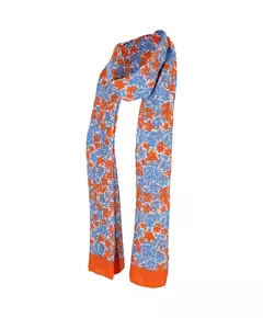 Langwerpige zomer sjaal blauw/oranje