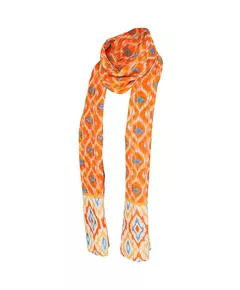Langwerpige zomer sjaal oranje/blauw