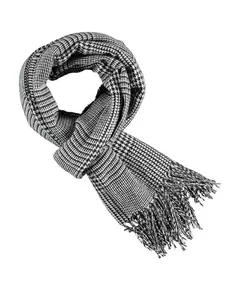 Heren sjaal met ruitpatroon grijs/zwart
