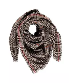 Vierkante sjaal met ruitpatroon zwart/grijs