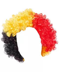 Tricolore Belgium WK supporterspruik zwart/geel/rood