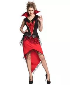 Bloodthirsty Queen Kostuum Dames Rood/Zwart maat 36/38