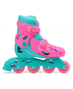 inline skates hardboot roze/turquoise maat 32-35