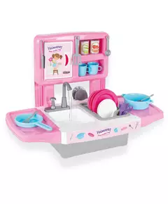Hamarat speelgoedkeuken met waterkraan roze 39-delig