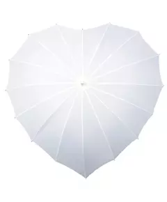Hartvormige Paraplu met Handopening Ø 110 cm Wit