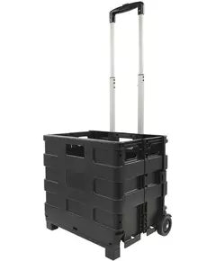 bagagetrolley met inklapbare krat 40 liter 25 kg zwart