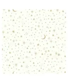 Zelfklevend Behang Twinkle Stars 52 x 500 cm Wit/goud