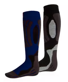 Svindal skisokken 2-pack unisex zwart/blauw maat 35-38