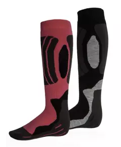 Svindal skisokken 2-pack unisex zwart/roze maat 35-38
