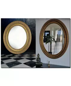 Grote ovale spiegel 80 x 95cm goud Delano