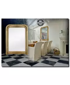 Barok spiegel met afgeronde hoeken, toogspiegel Romeo Antiekgoud