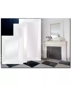Grote moderne spiegel brede witte lijst Romano wit