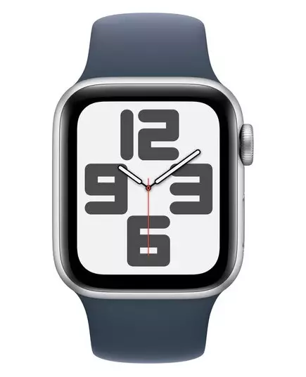 Apple Watch SE (2022) 4G 40mm Zilver Aluminium Sportband M/L Smartwatch Blauw