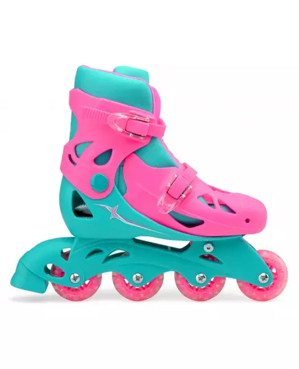 inline skates hardboot roze/turquoise maat 32-35